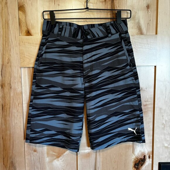 Puma Active Hybrid Shorts Quick Dry Swim Athletic Stretch Size 12 Gray Black - Picture 1 of 5